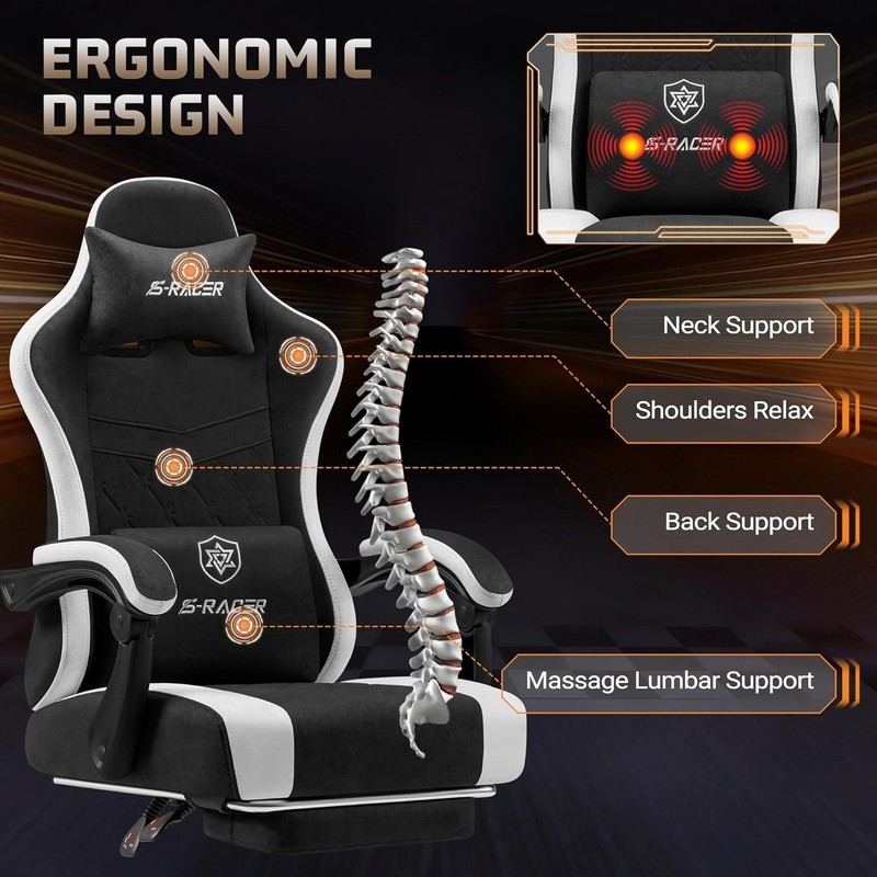 Ultimate Gaming Chair with Adjustable Lumbar & Pocket Spring Cushion for Adults gallery