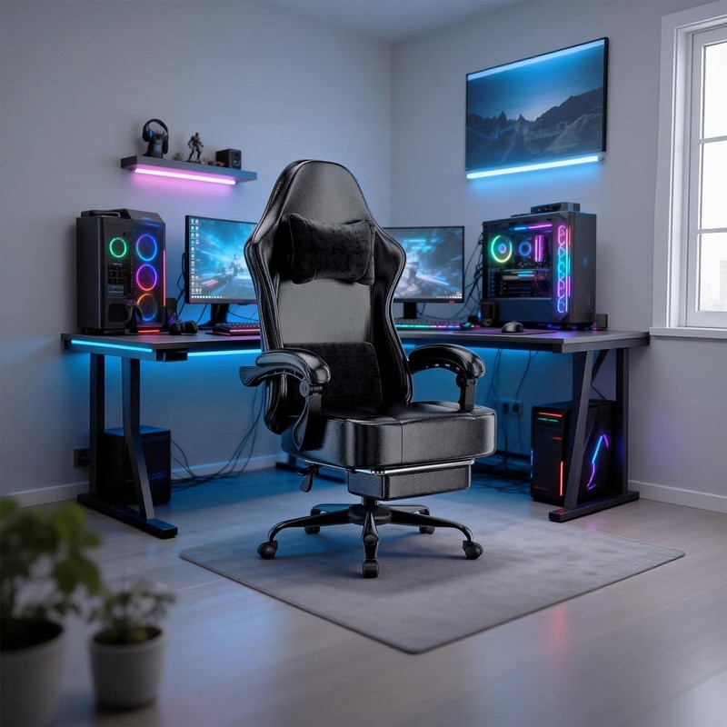 Swivel Gaming Chair with Adjustable Lumbar Support gallery