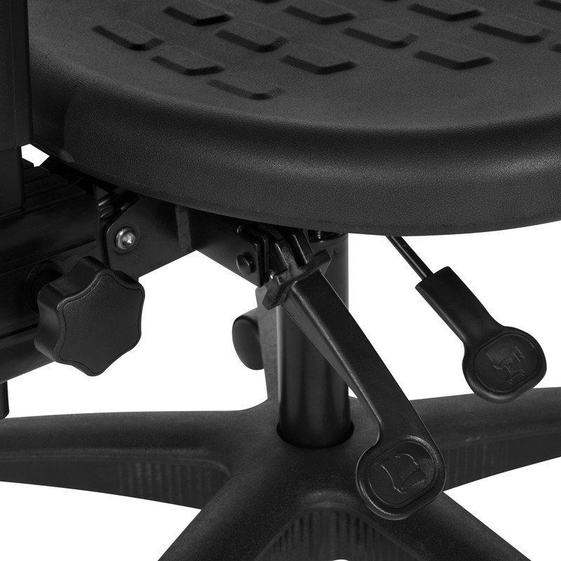 Black Self Skinned Urethane Task Chair Seat with Tilt Back Angel Adjustable gallery