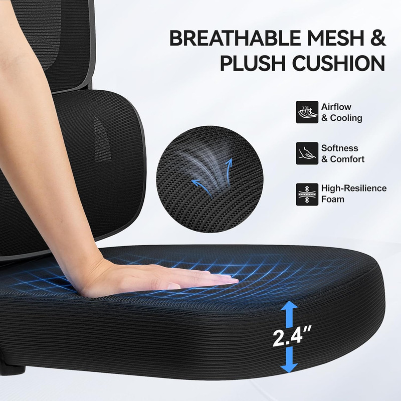 Ergonomic Office Chair, Mesh Desk Chair with Lumbar Support, High Back Home Offi gallery