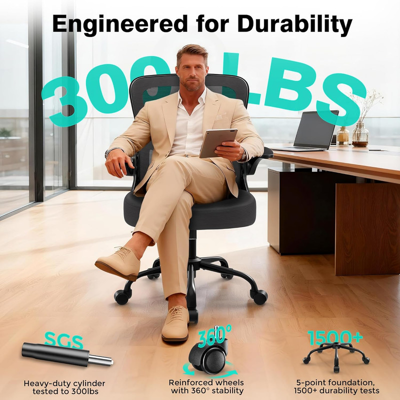 Office Chair - Ergonomic Breathable Mesh Desk Chair with Adjustable Lumbar Suppo gallery