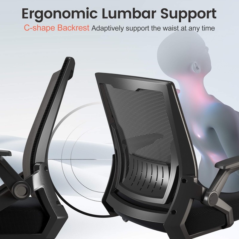 Ergonomic Office Chair with Flip-up Armrests Executive Computer Chair for Hom... gallery