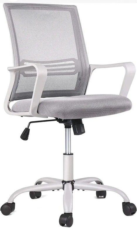 Office Chair – Ergonomic Mid Back Mesh Swivel Roll Desk Adjustable Height, GRAY
