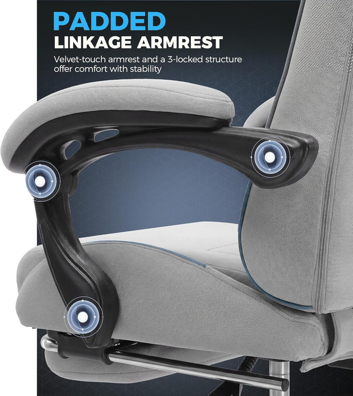 Gaming Chair Fabric with Pocket Spring Cushion,Computer Office Chair with Lumbar gallery
