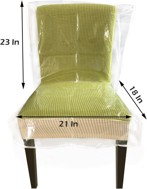 6 Pack Plastic Chair Covers, Clear Dining Room L21xW18xH23 Inches, gallery