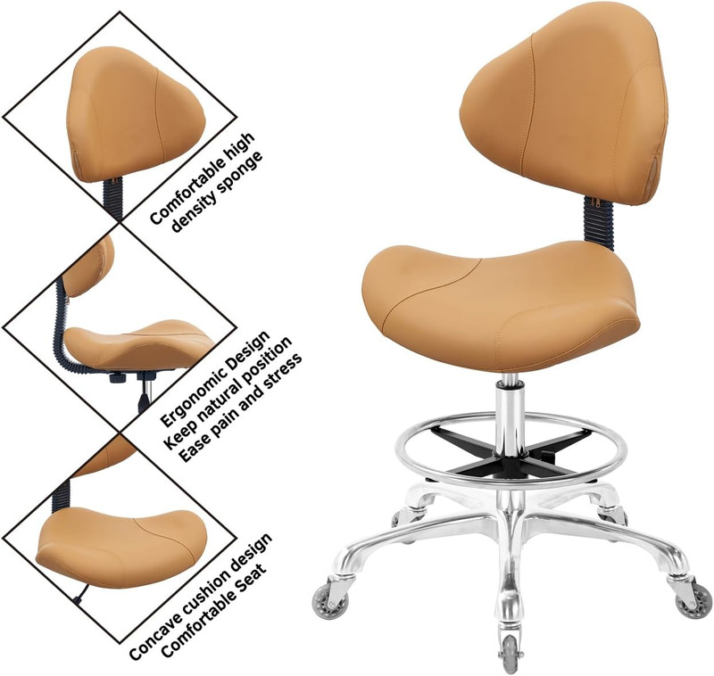 Rolling Swivel Drafting Chair Adjustable Heavy Duty (400Lbs) Lumbar Support T... gallery