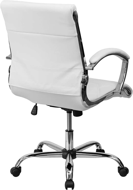 Delacora 27 x 25.5 x 42inch Wide Leather Soft Blend Executive Swivel Chair,White gallery