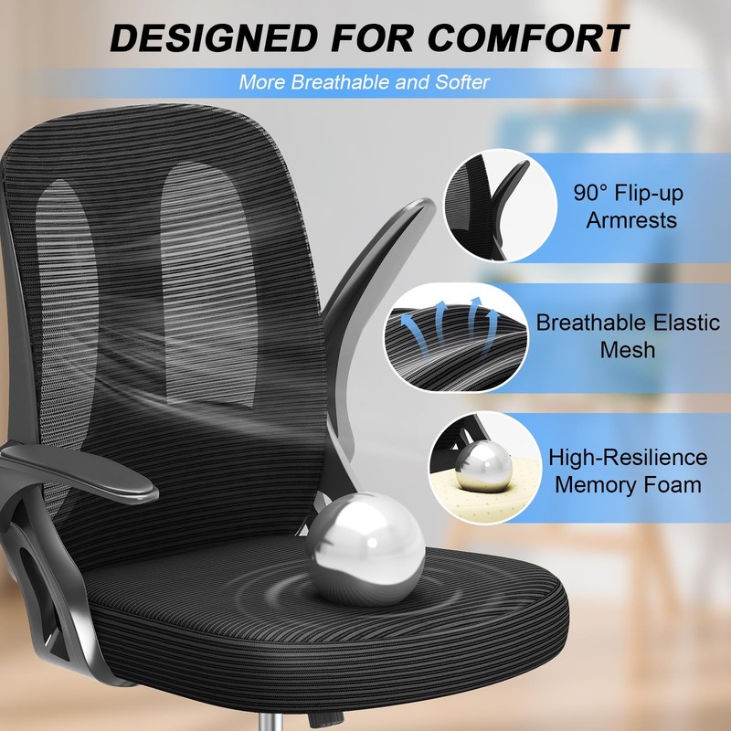 Alllion Drafting Chair, Tall Office Chair with Flip-up Armrests Ergonomic Comput gallery