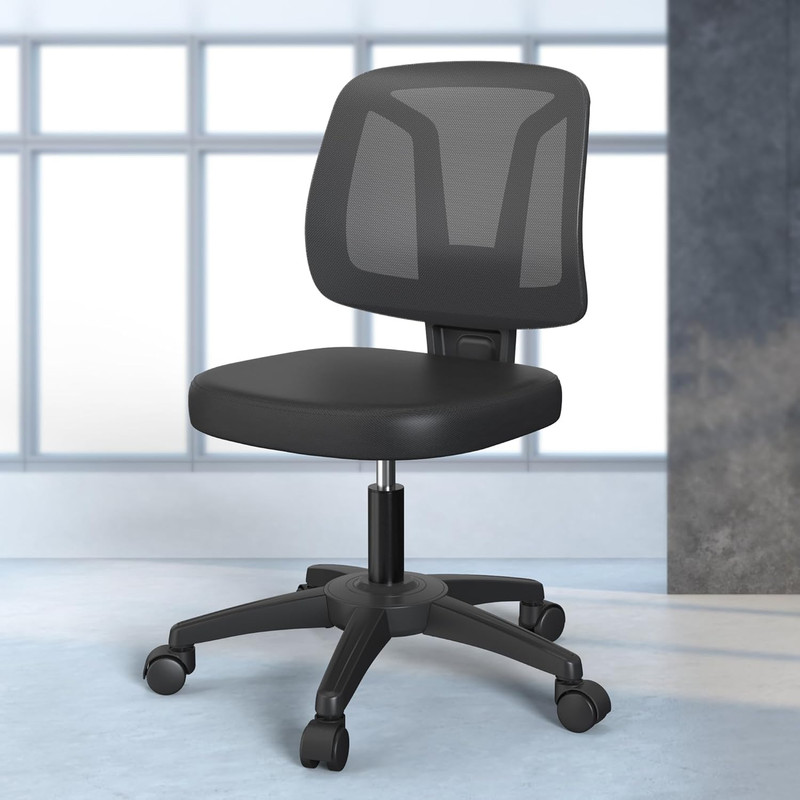 Modern Comfortable Low Swivel Computer Office Task Chair with No Arms for Home S gallery