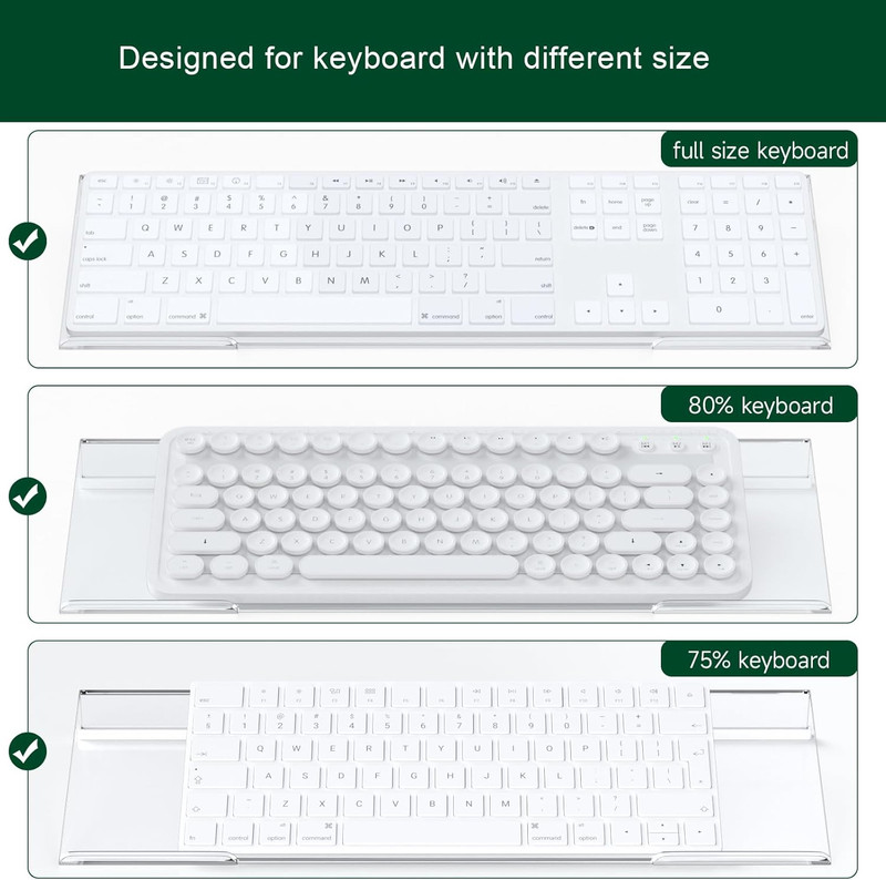 Computer Keyboard Stand Holder - Ergonomic Acrylic Keyboard Stand for Desktop Co gallery