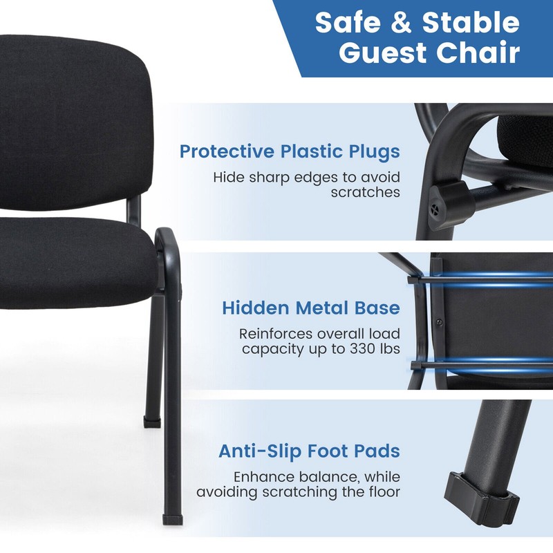 Set of 2 Office Guest Chair Stackable Reception Chair Waiting Conference Room gallery