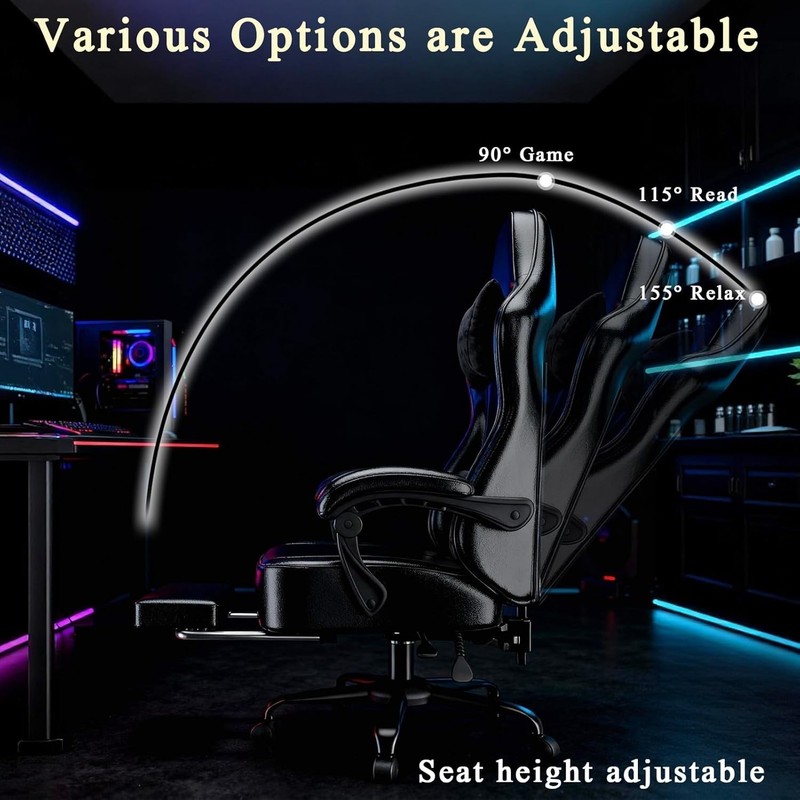 Swivel Gaming Chair with Adjustable Lumbar Support gallery