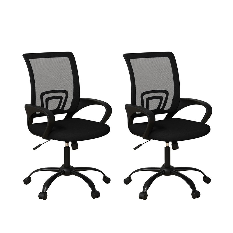 Canmov Set of 2 Ergonomic Office Chairs, Rolling Conference Room Chairs w/ Wheel