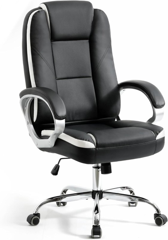 High Back Leather Office Chair Executive Office Desk Task Computer Chair