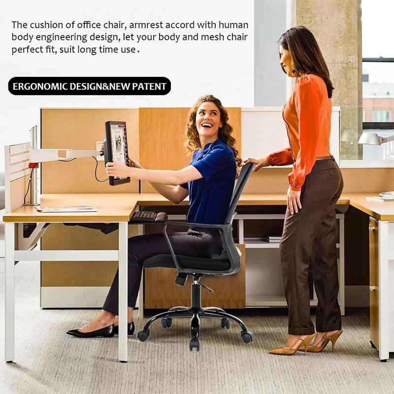 Swivel Rolling Computer Chair Executive Lumbar Support Task Mesh Chair gallery