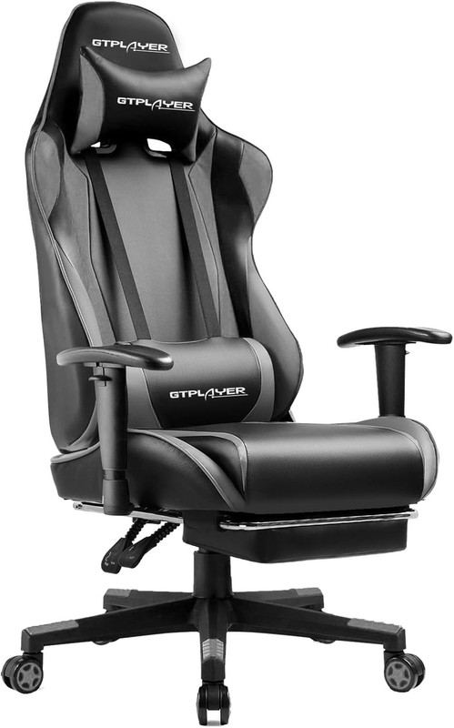 Gaming Chair with Footrest, Ergonomic Computer Game Desk Chair, Reclining Game C gallery