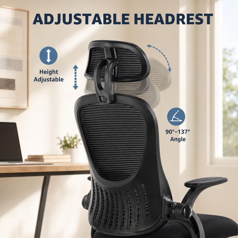 Ergonomic Black Office Chair with Adjustable Headrest and Lumbar Support gallery