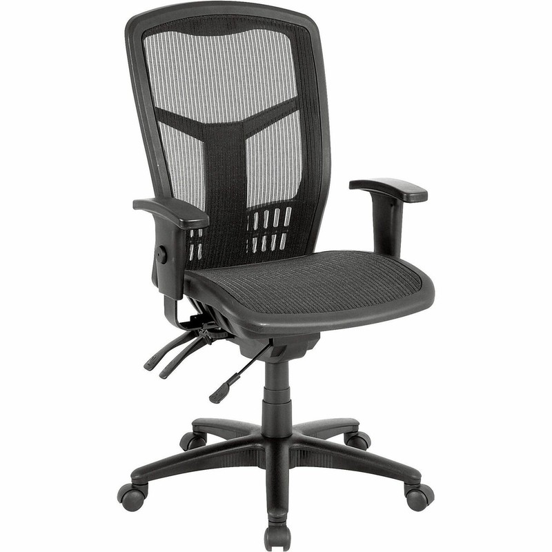 Lorell LLR86905 Executive High-Back Chair Black Mesh Seat gallery