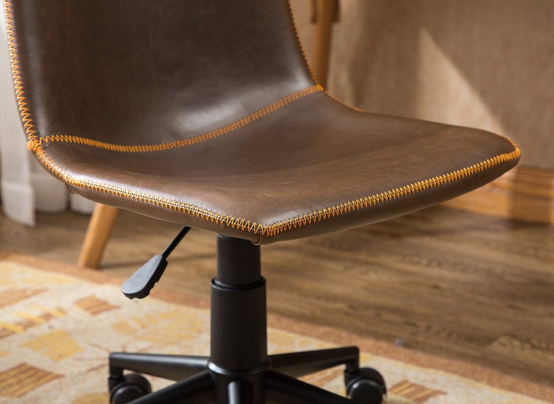 Cesena Faux Leather 360 Swivel Air Lift Office Chair, Brown gallery