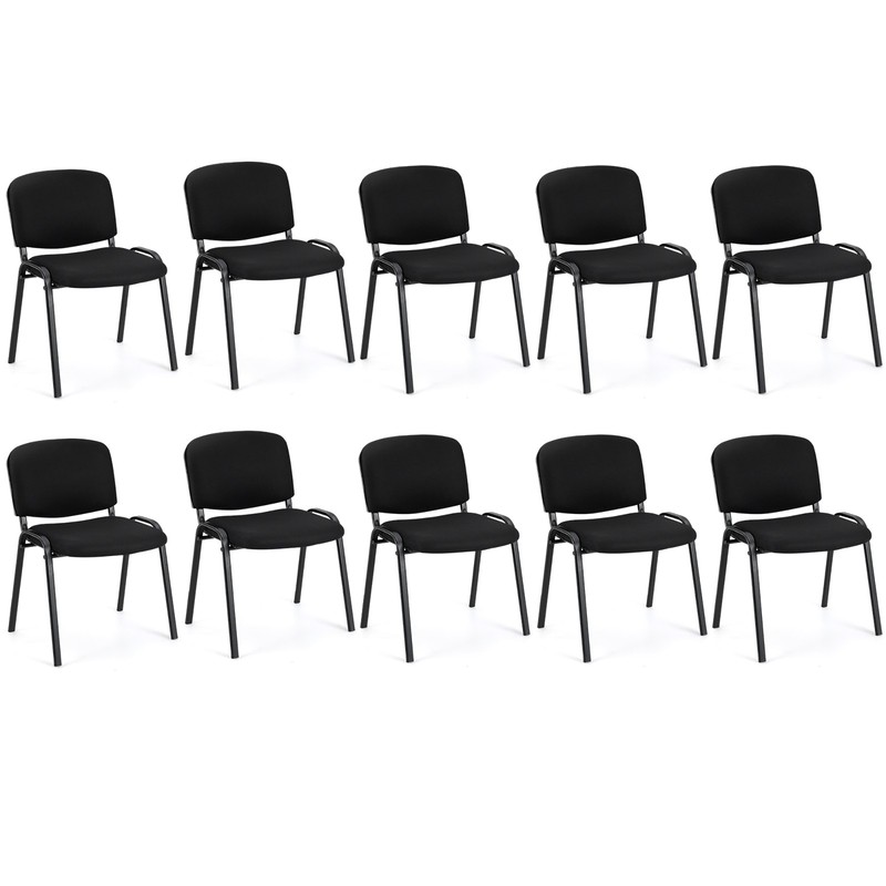 Set of 10 Stackable Mid Back Conference Guest Reception Chair Office Home