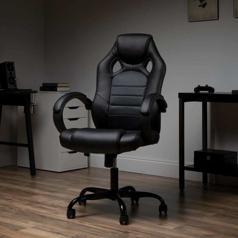 Essentials High-Back Racing Style Gaming Chair with Padded Arms by OFM gallery