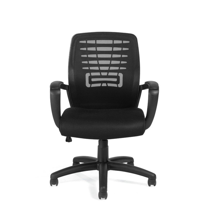 Offices to Go (Set Of 10) Black Mesh Back Tilter Conference Chair w Black Seat