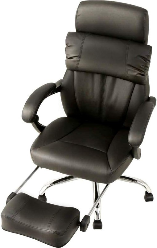 Iris Plaza Office Chair High Back Leather Footrest H-8800L Black New