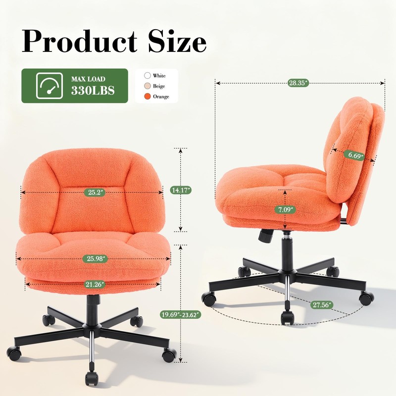 Cross Legged Office Chair, Thick Cushioned Criss Cross Desk Chair with Wheels... gallery