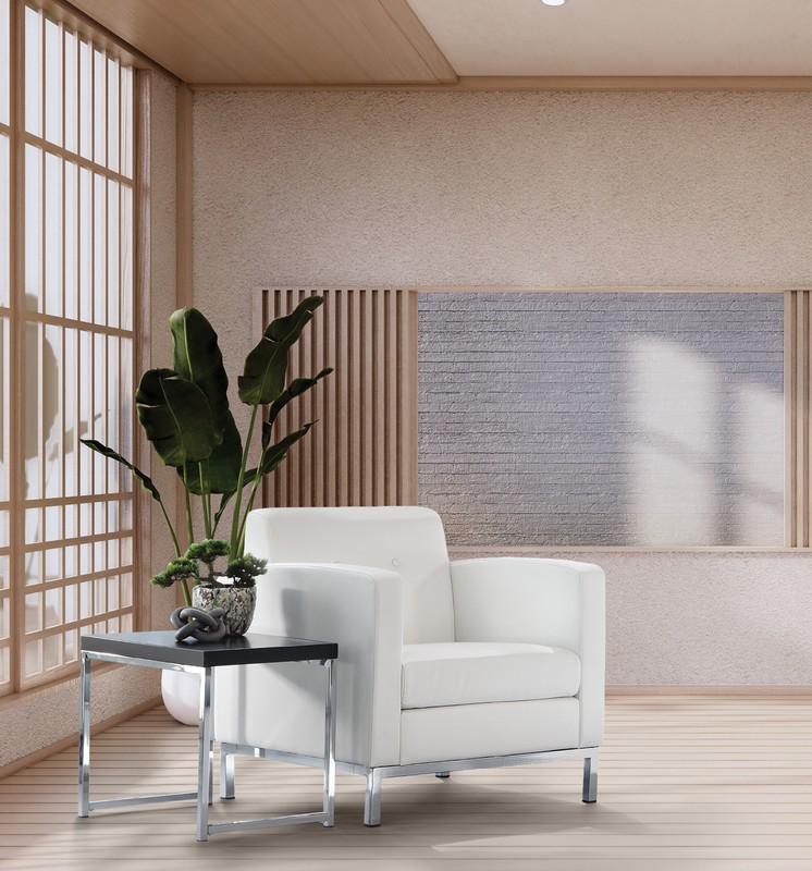 Wallstreet Armchair in White Faux Leather gallery