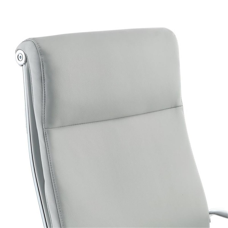 Scranton & Co High Back Steel Gray Fabric Manager's Chair with Chrome Base gallery