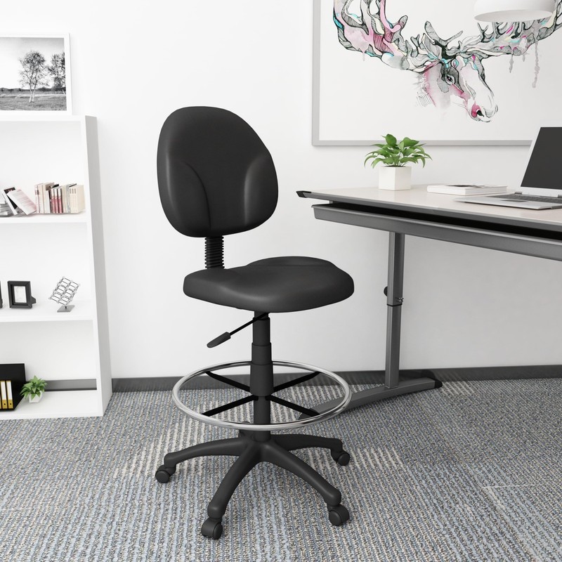 Stand Up Caressoft Drafting Stool Without Arms in Black (B1690-CS) gallery
