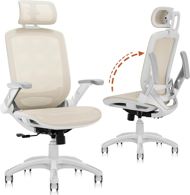 White Mesh Office Chair Beige GY01WBG Task