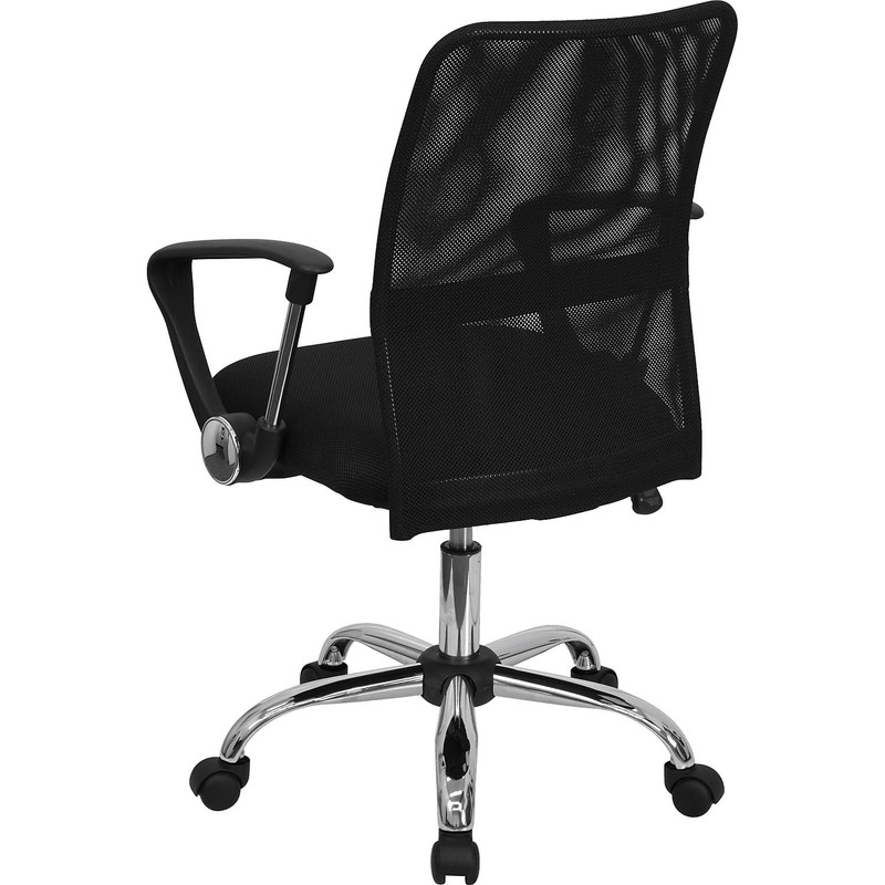 Flash Furniture Mid-Back Black Mesh Computer Office Chair with Chrome Base gallery