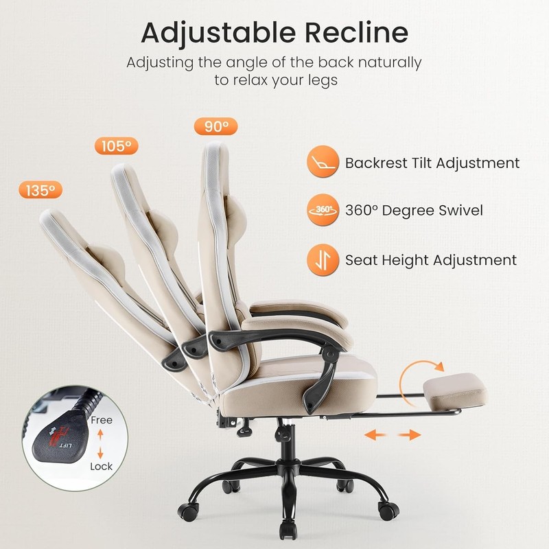 Computer Gaming Chair High Back Ergonomic Desk Chair with Footrest and Lumbar gallery