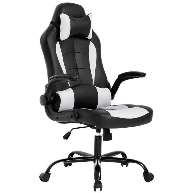 BestMassage OC-RC55 Office Desk Gaming Chair - White/Black (OC-RC55-White)