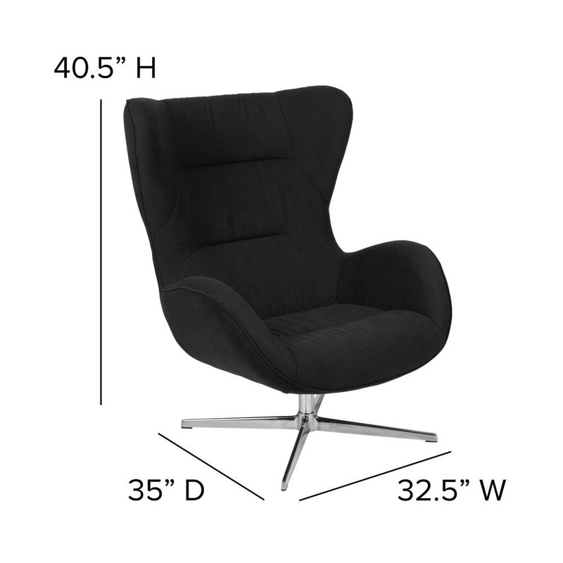 Home and Office Retro Swivel Wing Accent Chair - 35"D x 32.5"W x 40.5"H gallery