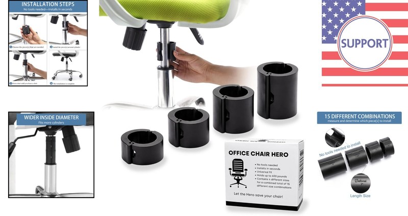 Heavy-Duty Chair Stop - Quick Snap-On Solution for Office Chair Issues gallery
