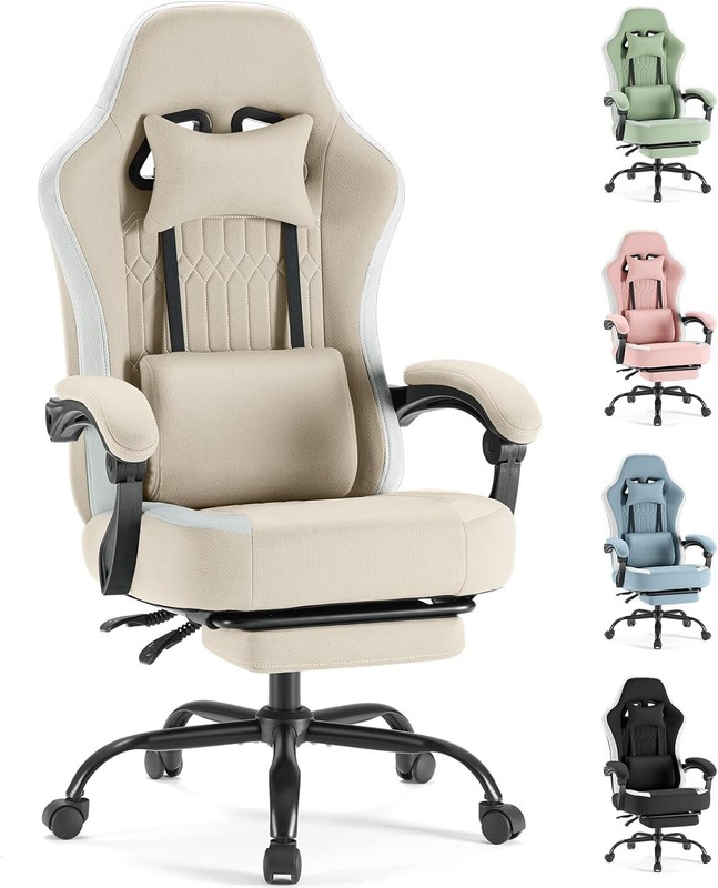 Computer Gaming Chair High Back Ergonomic Desk Chair with Footrest and Lumbar