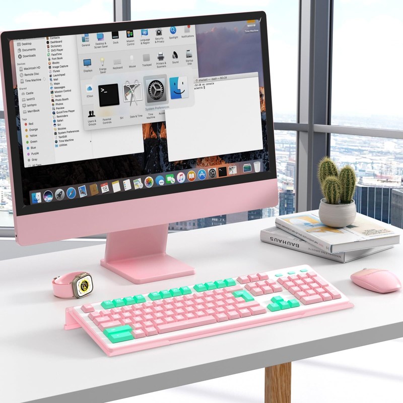 Ergonomic Computer Keyboard Stand - Pink Acrylic Keyboard Riser Tilted Keyboa... gallery