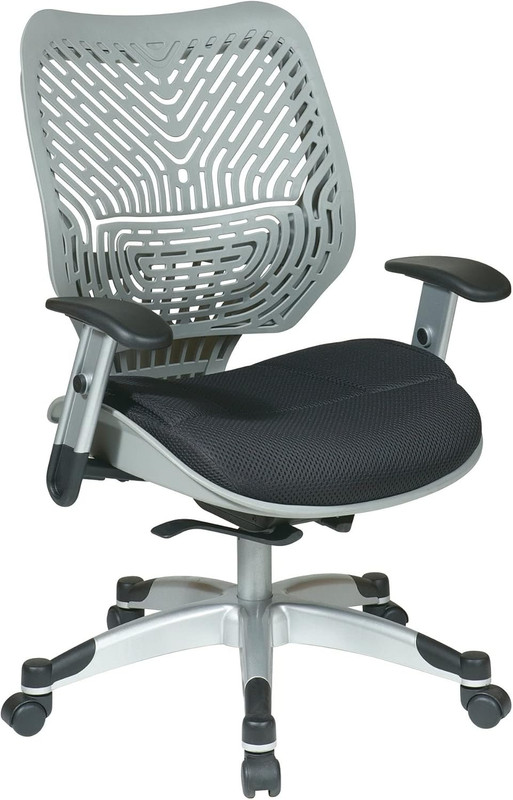 Office Chair Ergonomic Spaceflex Mesh Desk Chair Lumbar Support Grey Black REVV