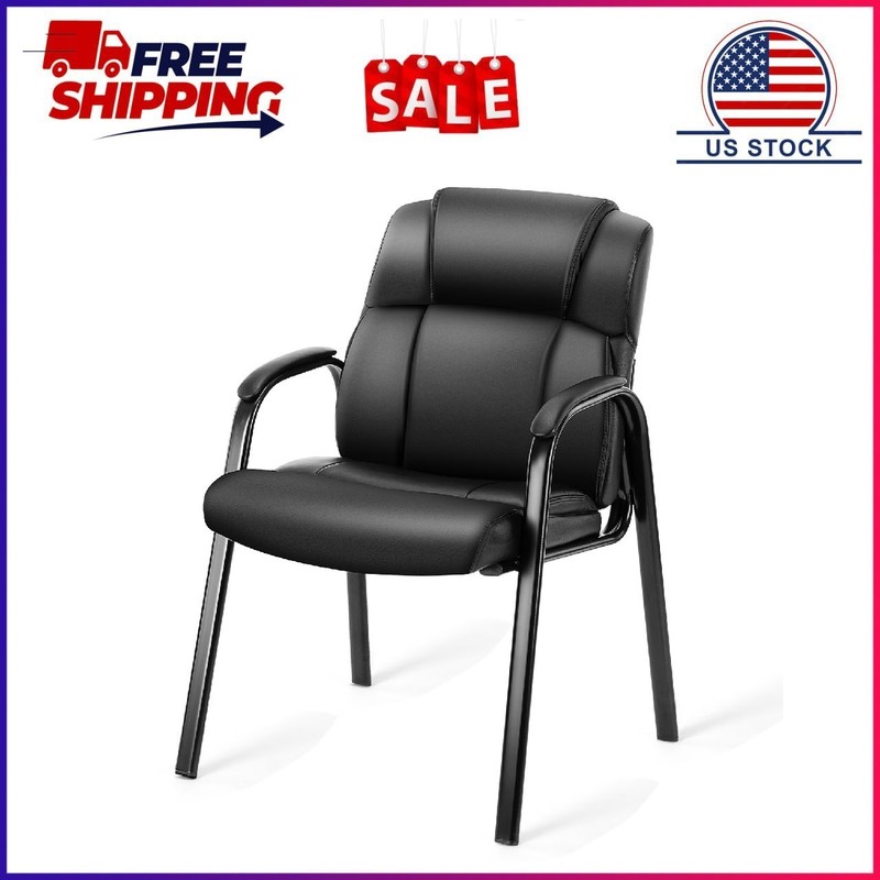 GIANNA Faux Leather Waiting Room Chair, Office Guest Chair with Padded Arms, for