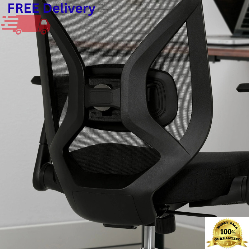 Ergonomic Mesh Office Chair Flip-Back Arms Adjustable Lumbar Support Black New gallery