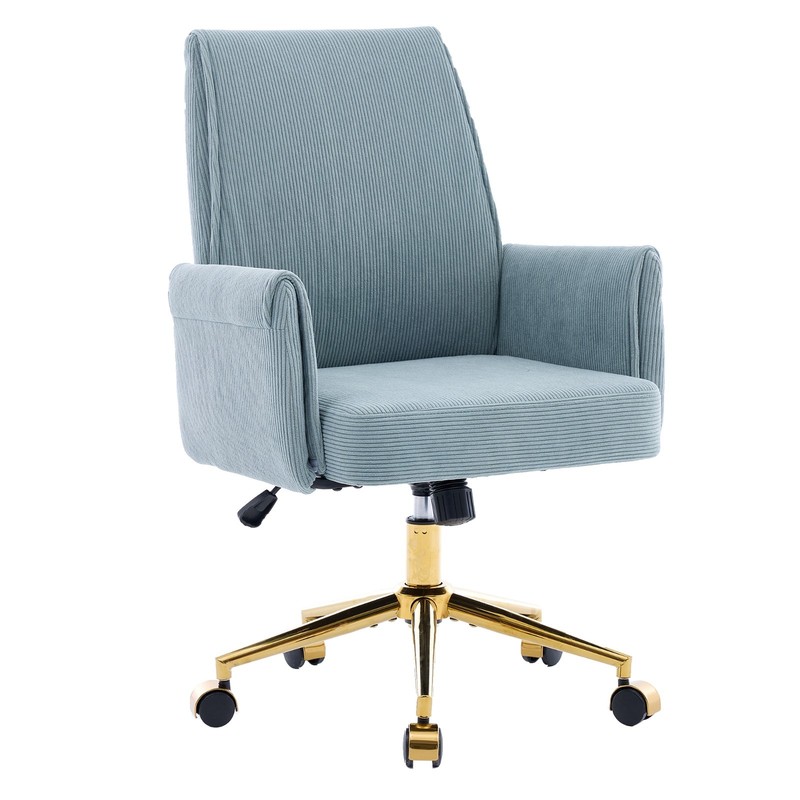 Mid-Back Liftable Ergonomic Office Chair Striped Fabric 6 Colors for Work Study