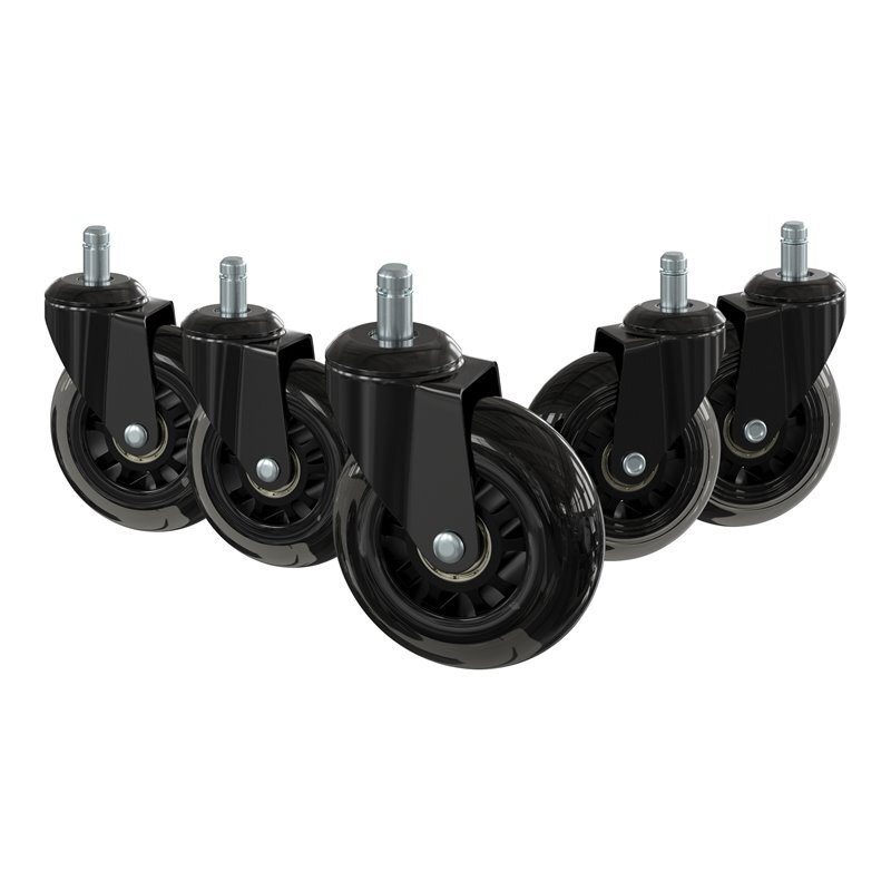 Flash Furniture Polyurethane Wheel for Gaming & Office Chair in Black (Set of 5)