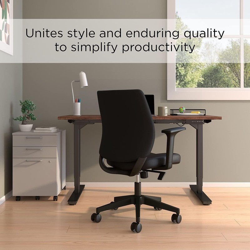Staples Essentials Ergonomic Swivel Task Chair Black...(STA) gallery