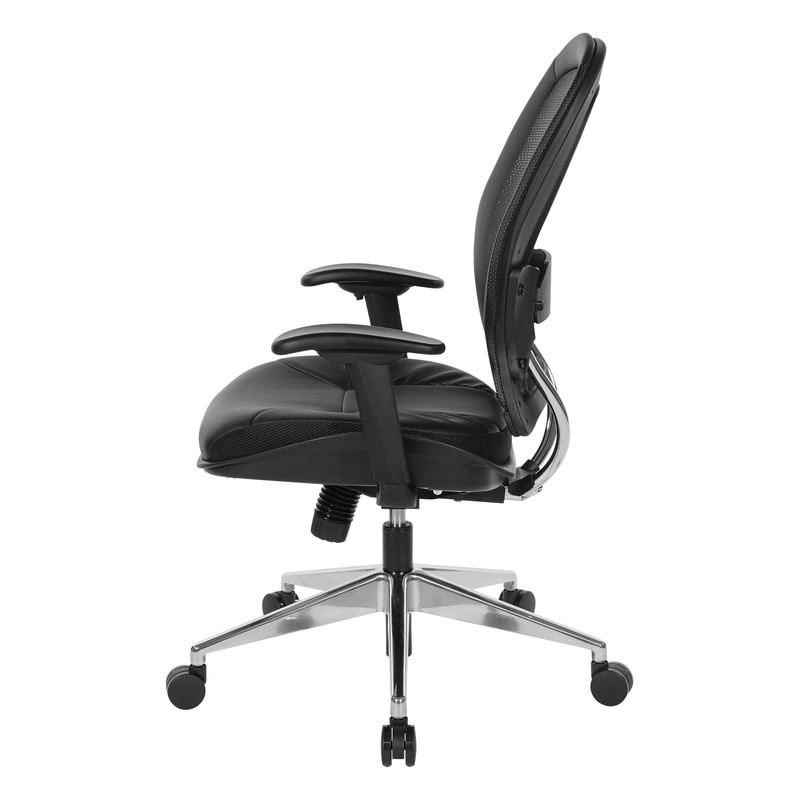 Air Grid Black Back Office Chair with Bonded Leather Seat gallery
