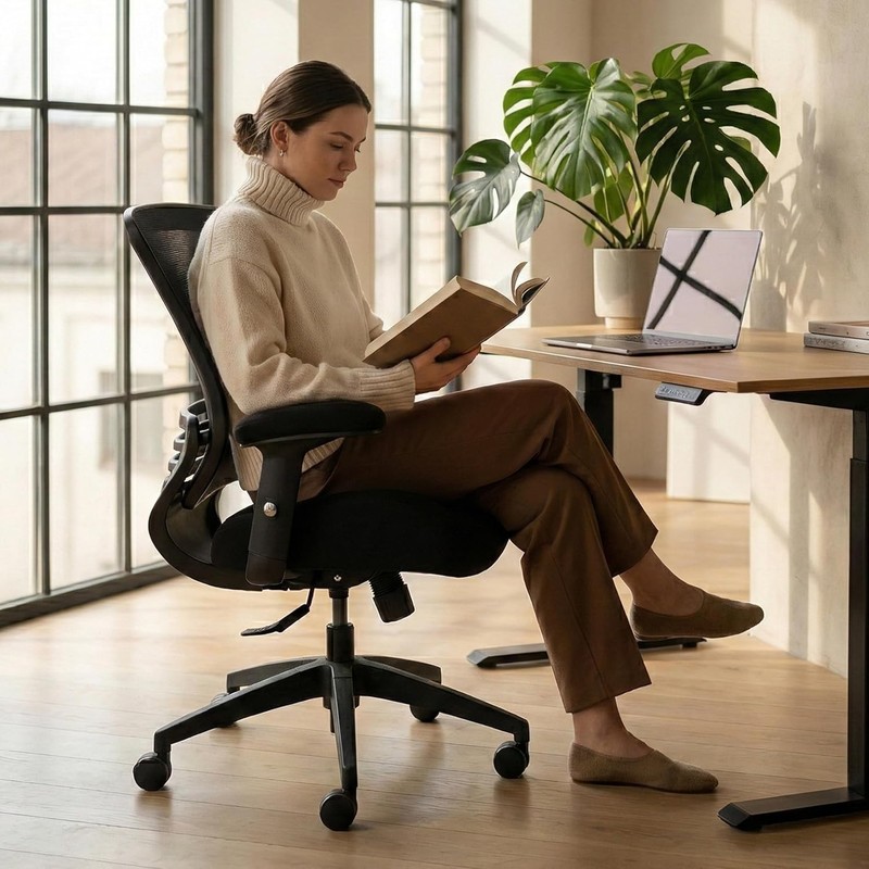Office Chair Mesh Ergonomic Super Soft Thick and Wide Cushion Computer Desk C... gallery