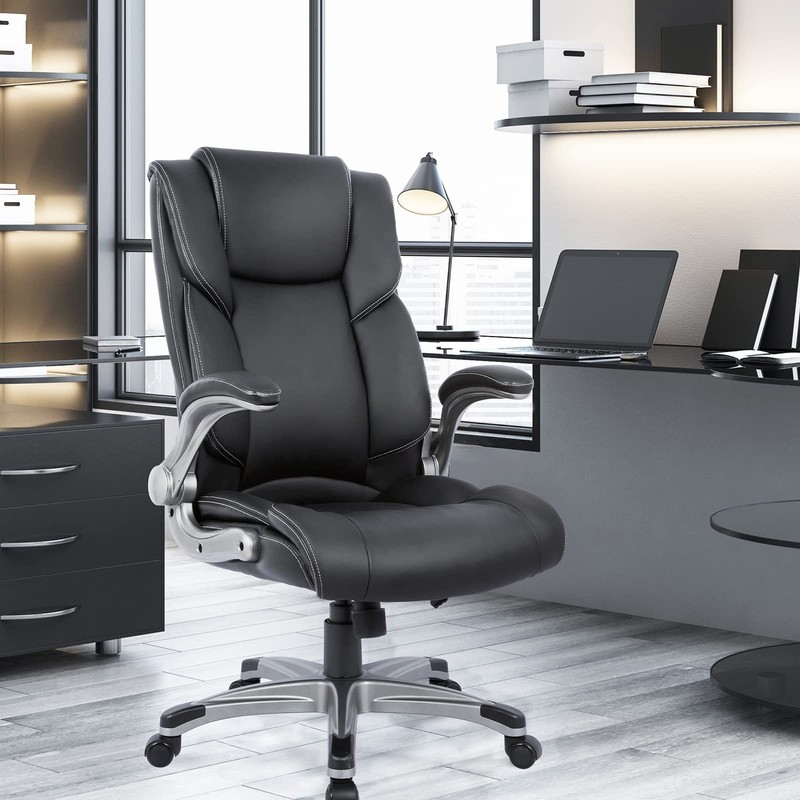 High Back Executive Office Chair - Padded Leather Ergonomic Computer Desk Cha... gallery