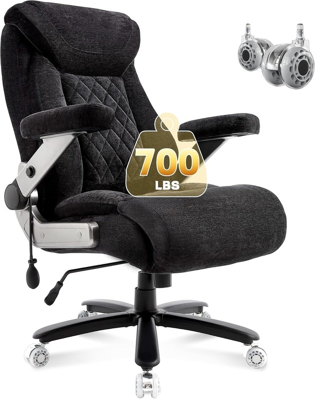 Fabric 700lbs Big & Tall Office Chair Ergonomic Heavy Duty Executive Cloth
