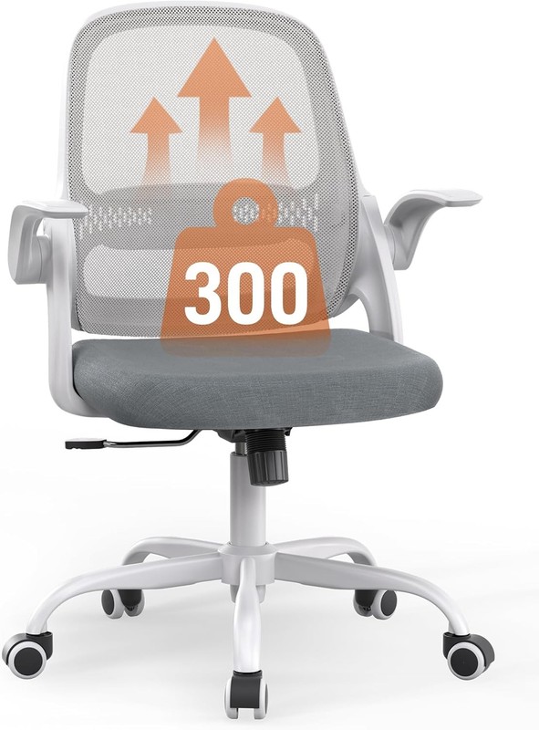Ergonomic Mesh Office Chair with Flip-Up Arms, Adjustable Height, Breathable Mes